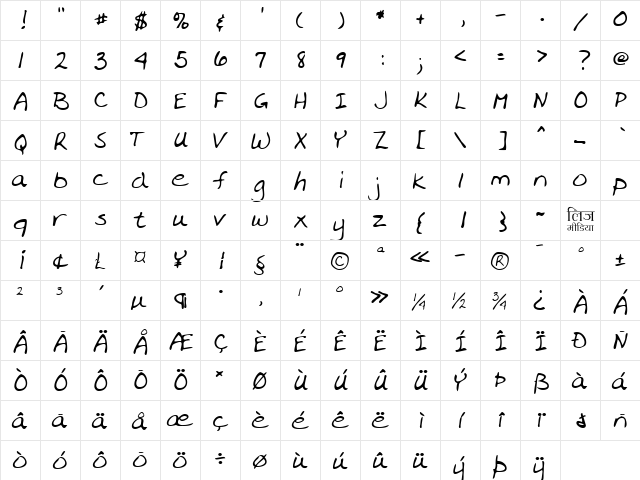 LEHN091 Regular font glyphpreview