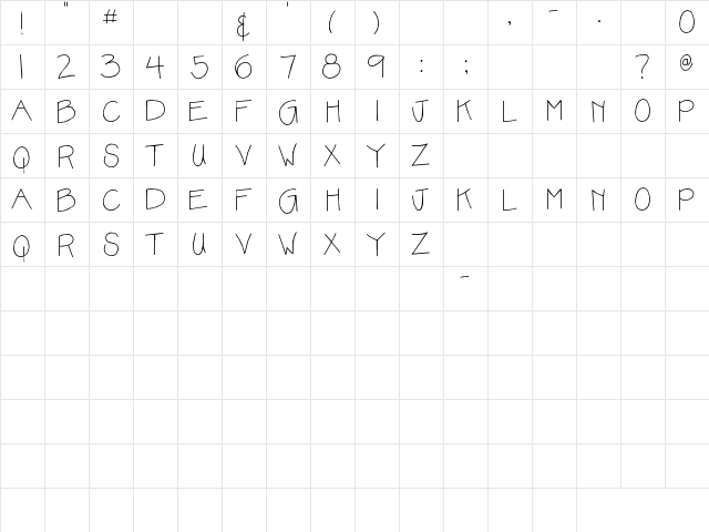 SBC Karen Bear Regular font glyphpreview