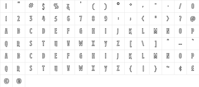 Mortuary Deco BB Regular font glyphpreview
