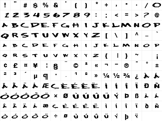 Splash Regular font glyphpreview