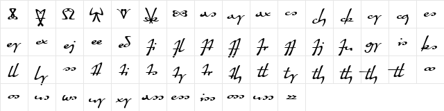 Quiller Ligatures Regular font glyphpreview