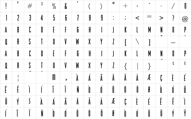 ORaleigh Gothic font glyphpreview