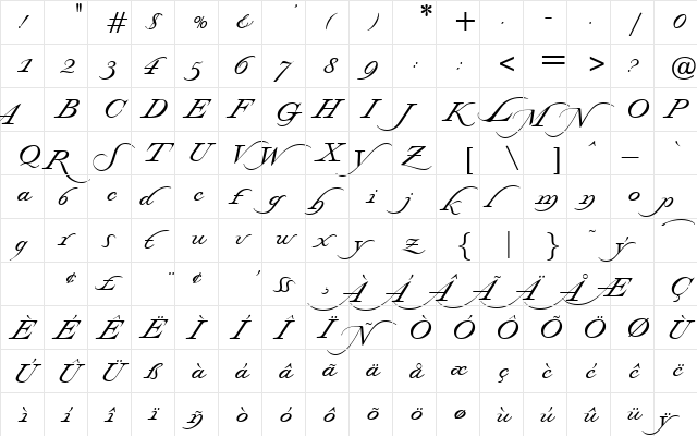 Stockwell DB Regular font glyphpreview