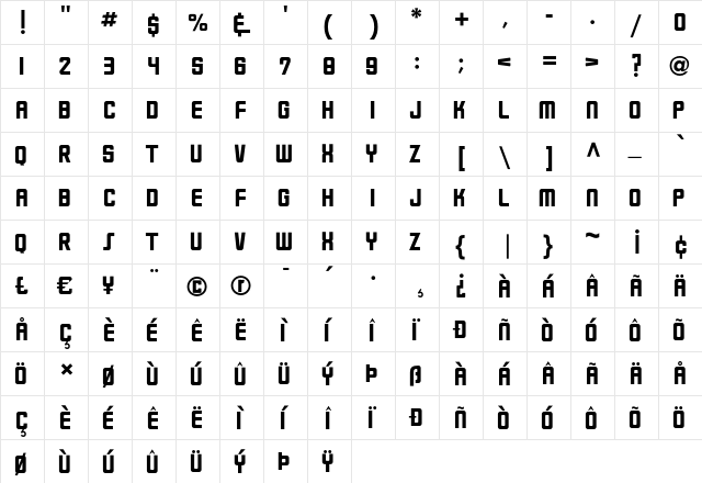 Milwaukee Regular font glyphpreview