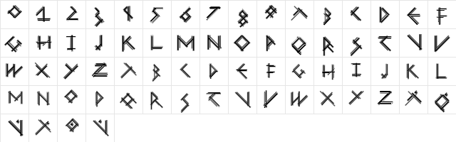 MouseStrokesCont Regular font glyphpreview