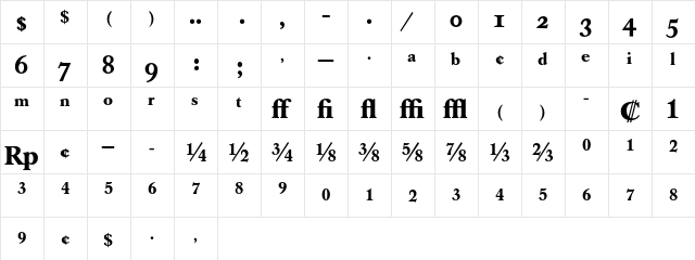 Caslon Book BE Bold Expert font glyphpreview