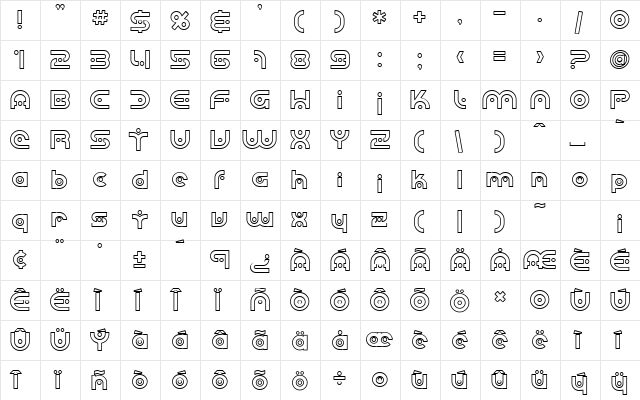 SF Planetary Orbiter Outline Regular font glyphpreview