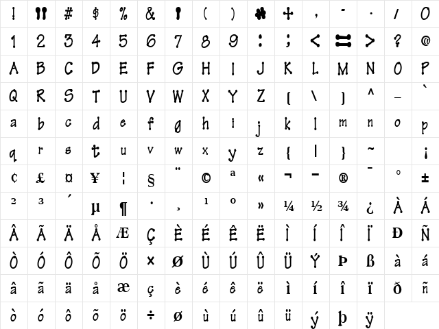 FeltPointNew35 Regular font glyphpreview
