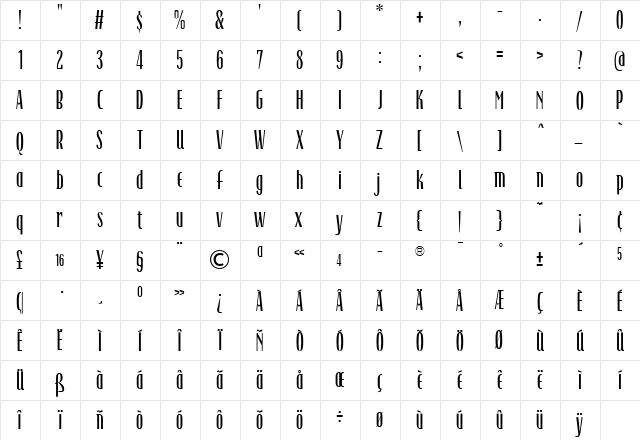 TFRaincheck Light font glyphpreview