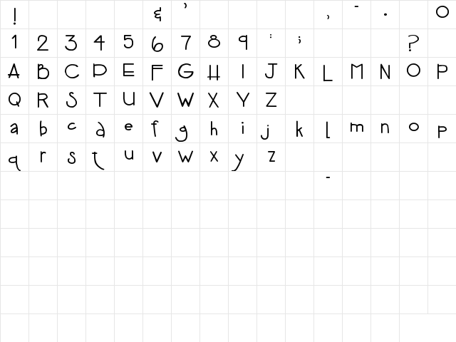 SP Spence Regular font glyphpreview