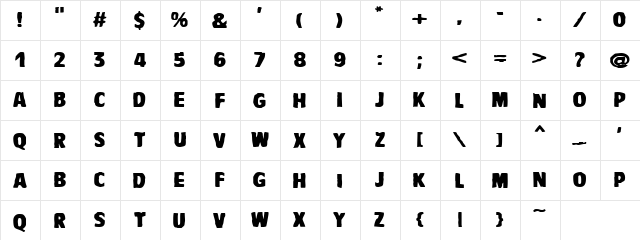 VTCBadDrip Regular font glyphpreview
