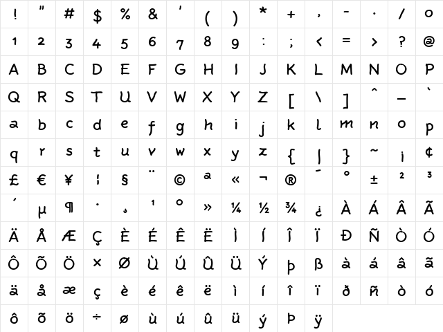 Rattlescript-Medium Regular font glyphpreview