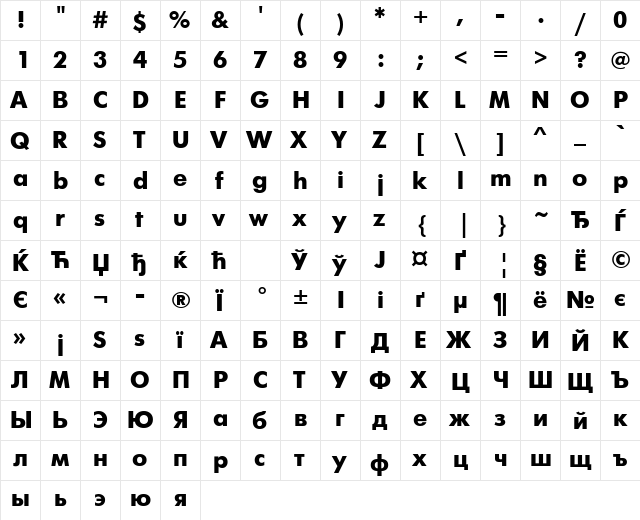 FuturisCTT Bold font glyphpreview