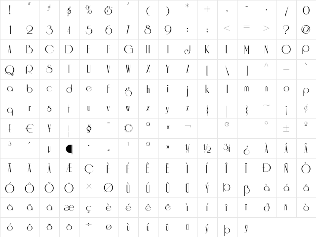 Mighty Ditey NF Regular font glyphpreview