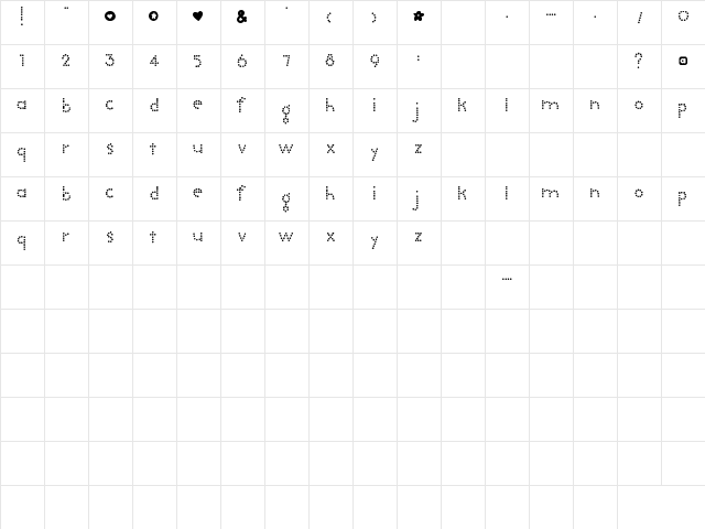 Tootlebug Regular font glyphpreview