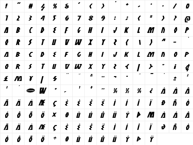 Antikythera Expanded Italic Expanded Italic font glyphpreview