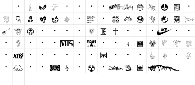 KISS My Font Regular font glyphpreview