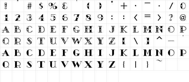AC3-BeMine Regular font glyphpreview