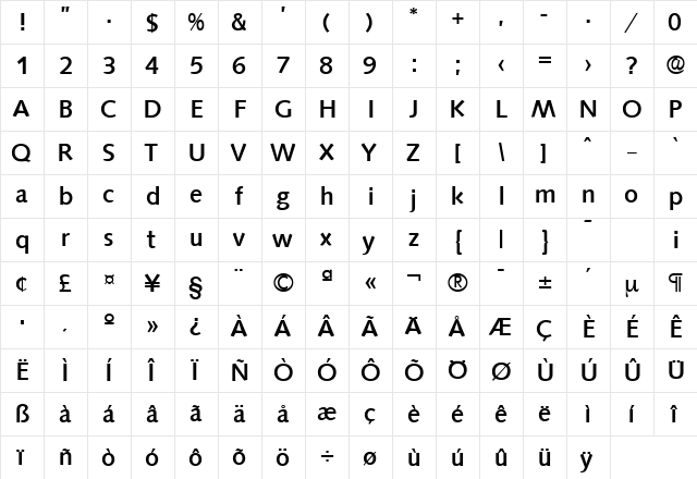 Saxony-Serial-Medium Regular font glyphpreview