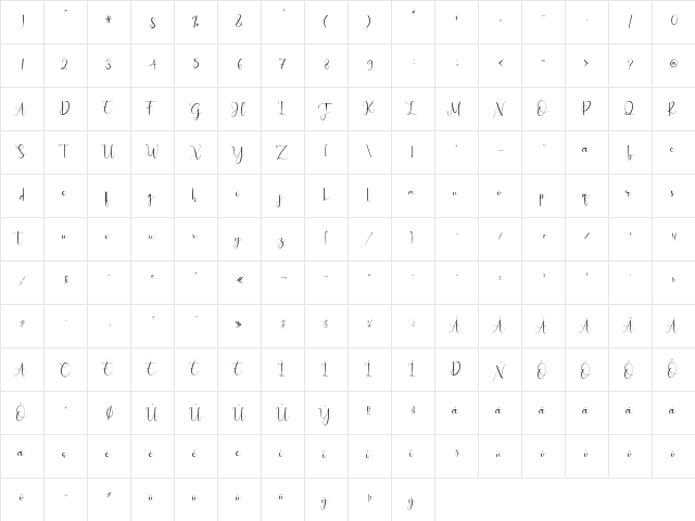 Sebbastian Regular font glyphpreview