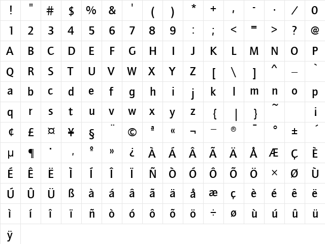 QuaySansMdITCTT Regular font glyphpreview