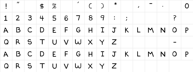 DILBERTFONT2 Regular font glyphpreview