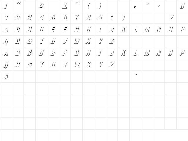 Shadow Box 4 Regular font glyphpreview