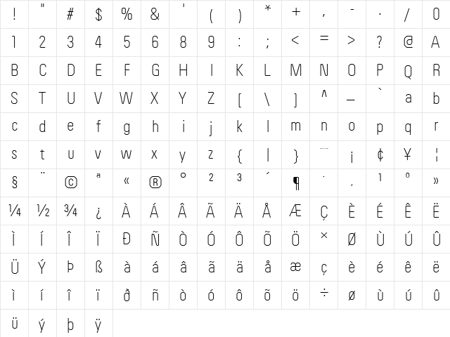 Order Light Regular font glyphpreview