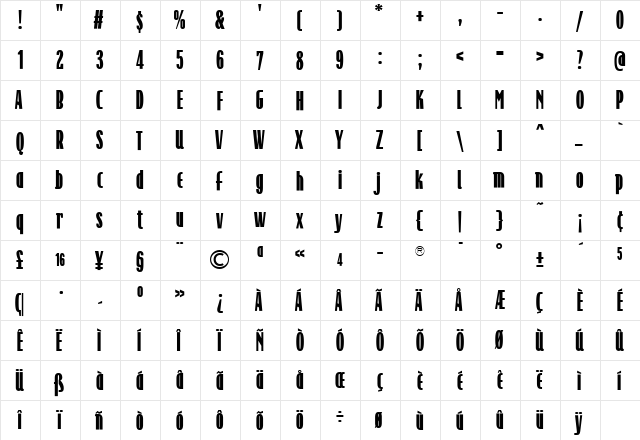 TFRaincheck Ultra font glyphpreview