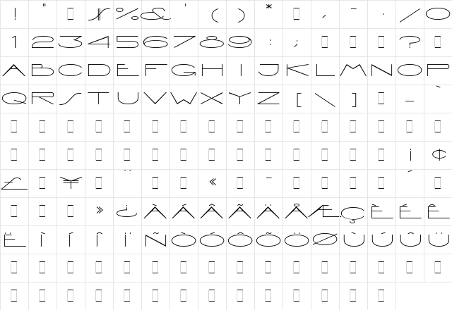 Vienna-Extended Regular font glyphpreview