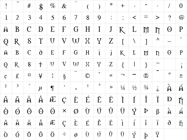 Morpheus Regular font glyphpreview
