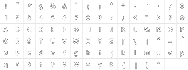Tubular Hollow Regular font glyphpreview