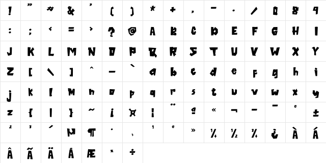 MAtRixOiD Regular font glyphpreview