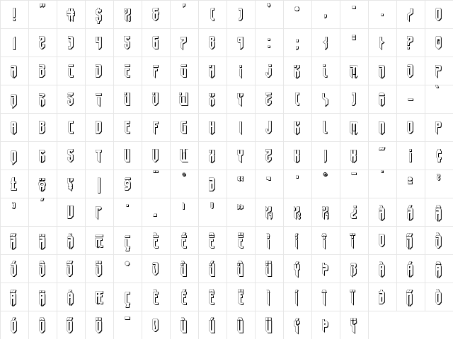 Fedyral II 3D Regular font glyphpreview