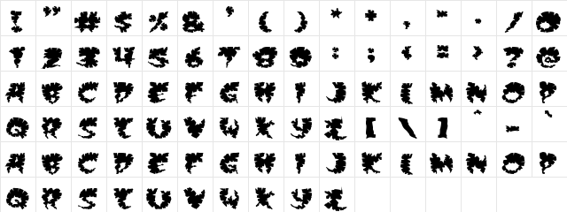 killer mashroom Regular font glyphpreview