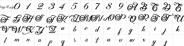 Feeling Lovely Regular font glyphpreview