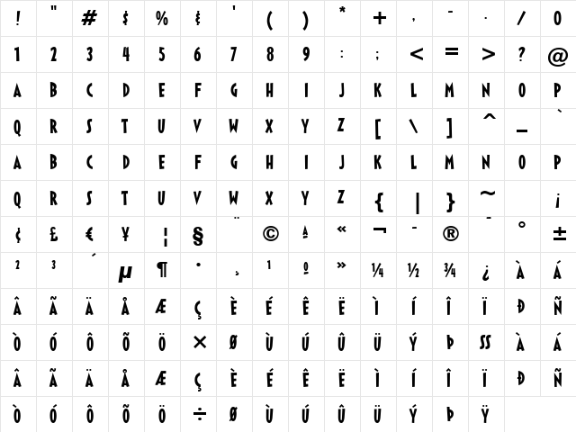 Sticky Moula BTN Regular font glyphpreview