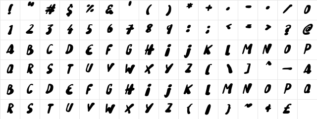 Snowy Skies Italic font glyphpreview