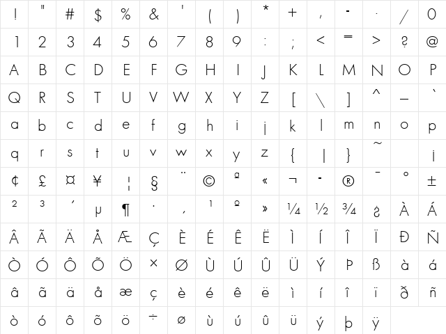 FunctionLH Regular font glyphpreview