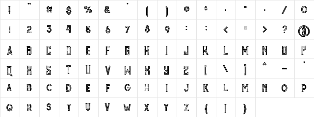 Murray inline grunge Regular font glyphpreview