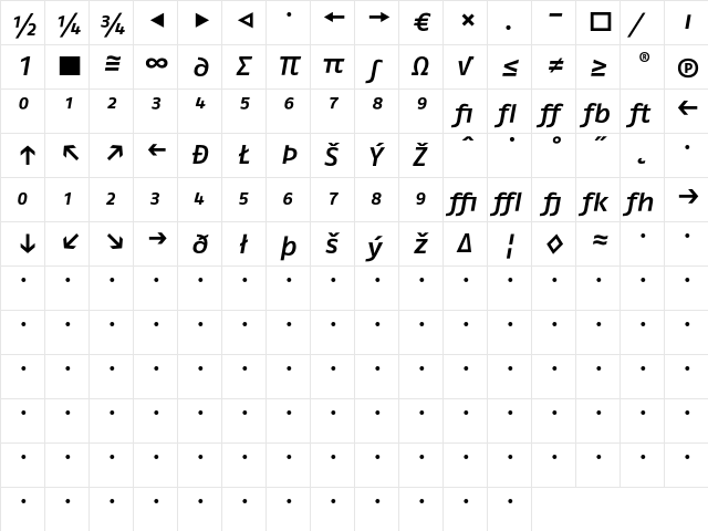 FagoEx MediumItalicExp font glyphpreview