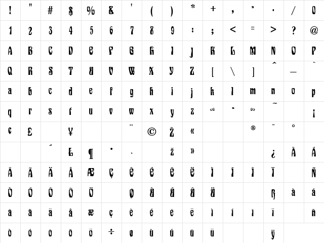 Siegfried Normal font glyphpreview