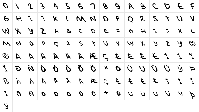 FZ JAZZY 57 LEFTY Normal font glyphpreview