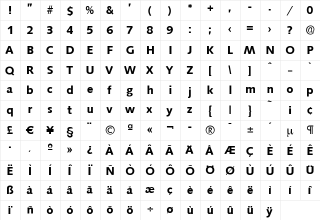 RogerBecker Bold font glyphpreview