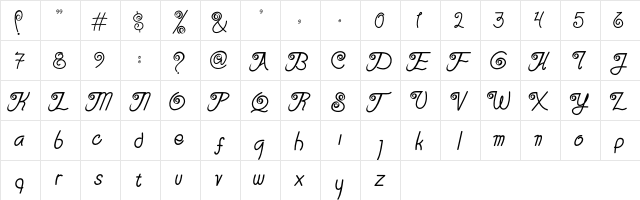 Serasa Regular font glyphpreview