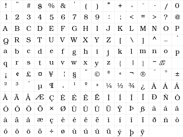 Bookman Light SSi Light font glyphpreview
