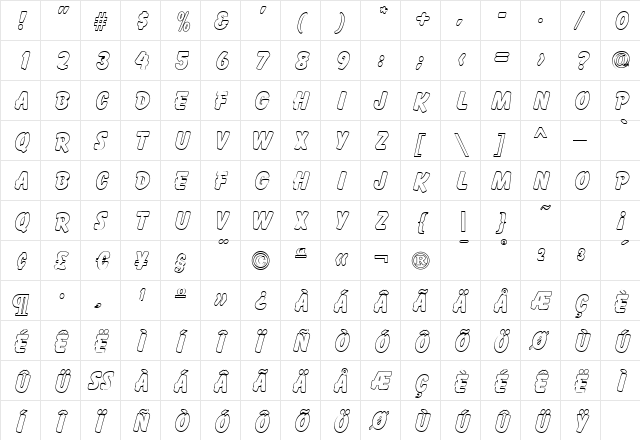 ElizabethBeckerOutline ExtraBold font glyphpreview