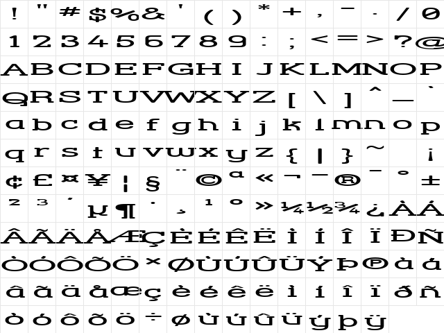 Street Corner Slab HyperExtend Regular font glyphpreview