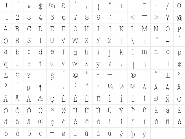 Boton Light font glyphpreview