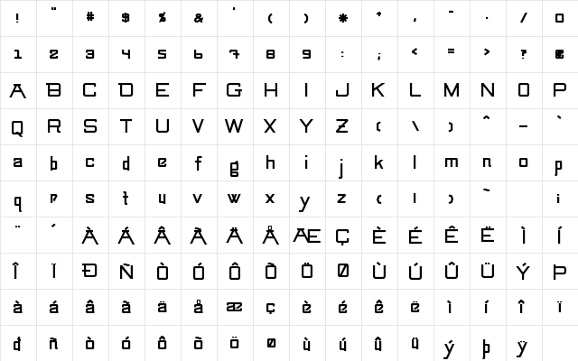 SwingarmYori-Thick Regular font glyphpreview